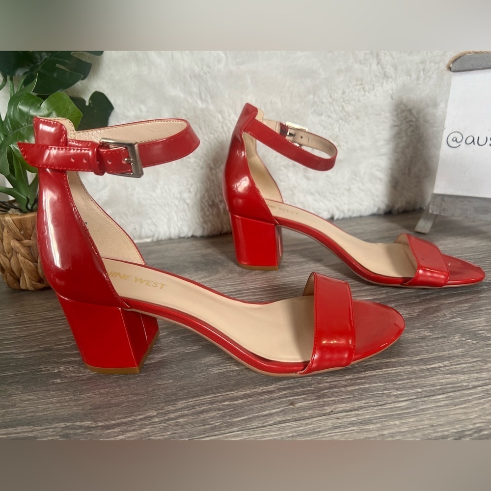 Nine West Fields Block Heeled Sandal In Rare Pate… - image 1